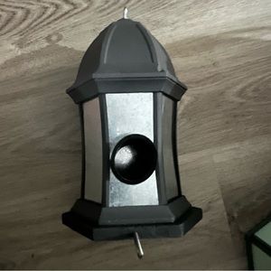 Upcycled Bird House Light Fixture Metal Lightweight Garden Decor